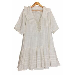 Free People womens medium  boho cream white shift dress coast boho fairy